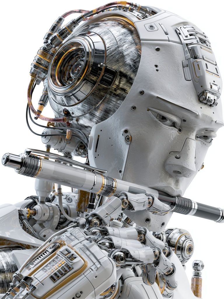 Cybernetic Android Portrait Print. poster — illustration art