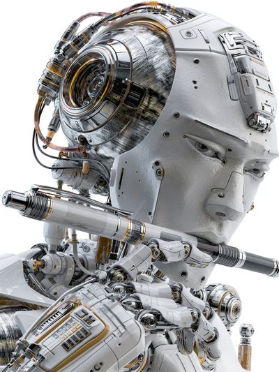 Cybernetic Android Portrait Print. poster