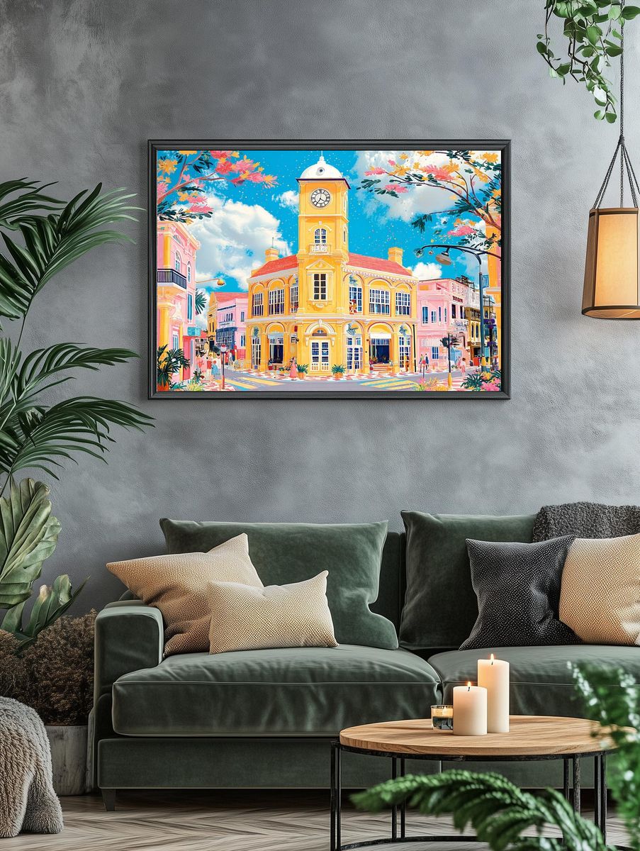 Colorful Tropical Town Hall Poster. — room view 4