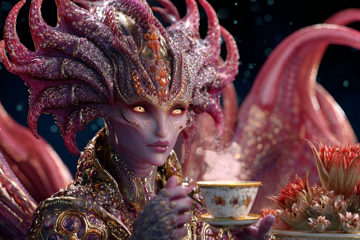 Mythic Sea Queen Fantasy Print. poster — illustration art