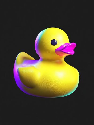 Neon Rubber Duck Abstract Print. poster