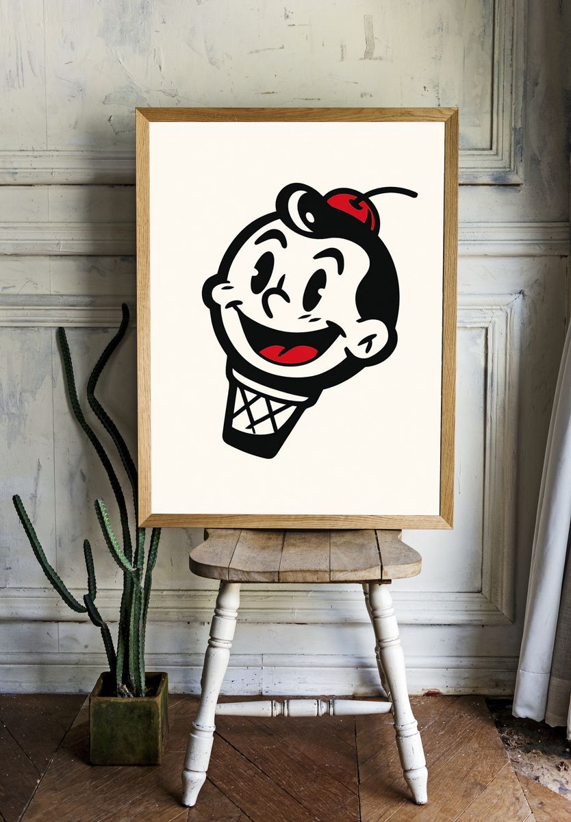 Popeye Ice Cream Cartoon Poster. — room view 1
