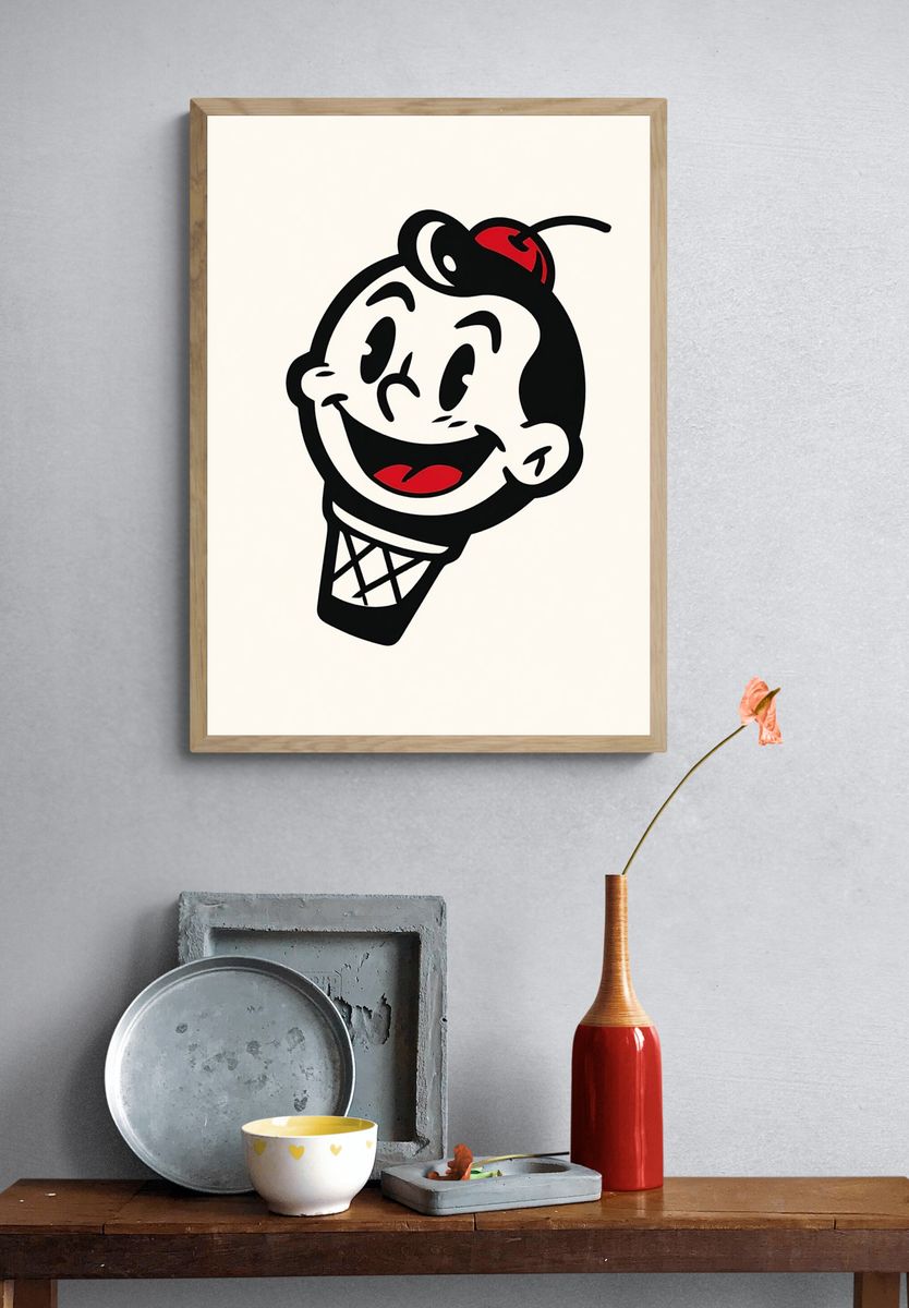 Popeye Ice Cream Cartoon Poster. — room view 3