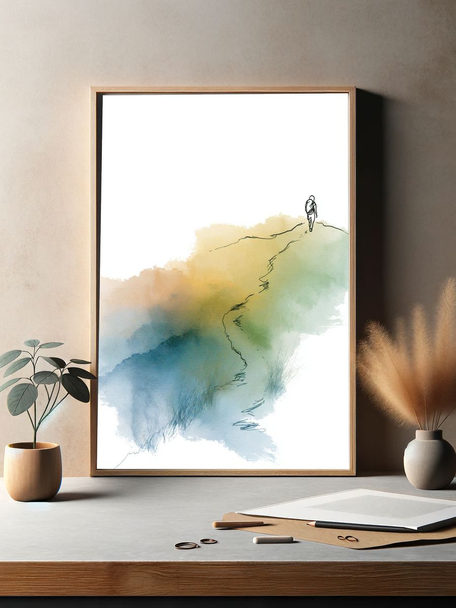 Floral Silhouette Abstract Print. — room view 2