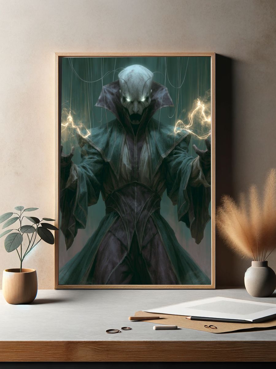Dark Sorcerer Digital Art Poster. — room view 2
