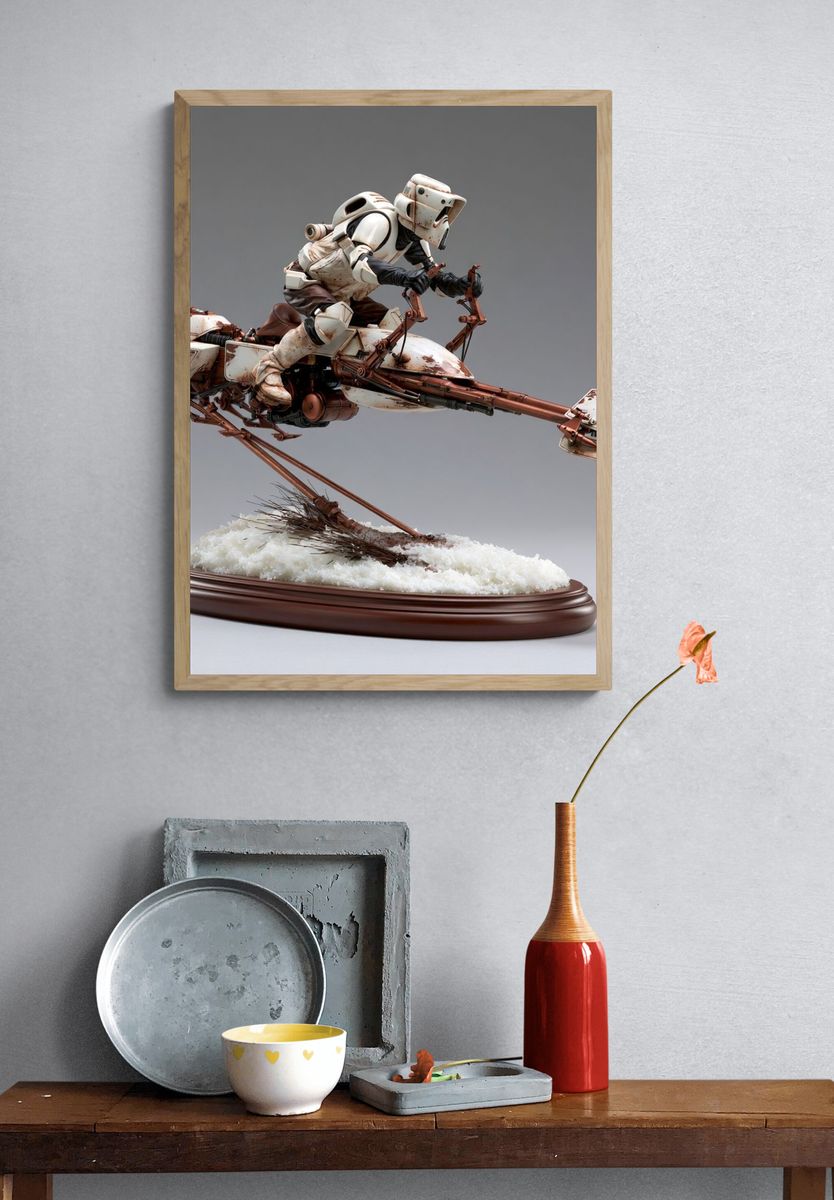 Speeder Bike Trooper Illustration Print. — room view 3