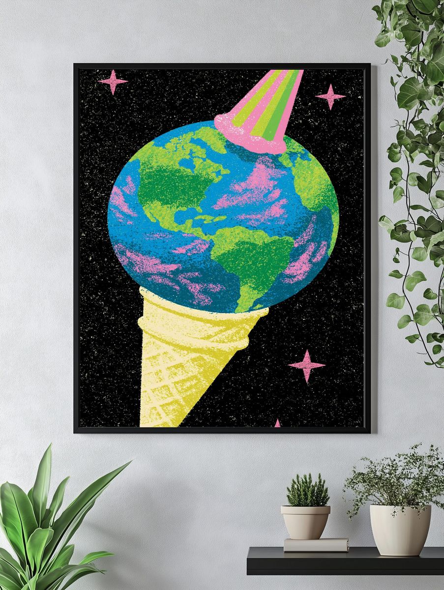 Cosmic Ice Cream Earth Poster. — room view 4