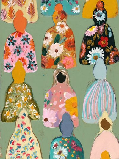 Floral Figures Illustration Poster. poster