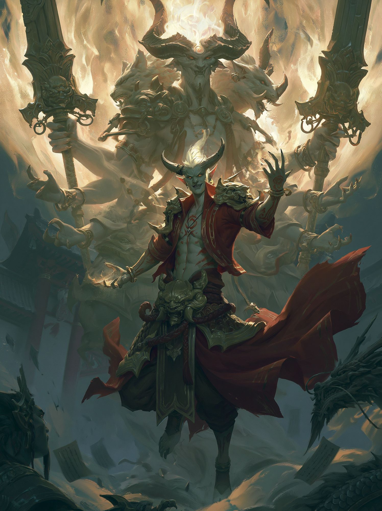 Demonic Sorcerer Fantasy Poster. poster — illustration art