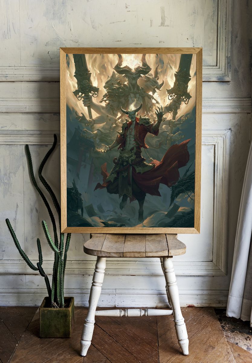 Demonic Sorcerer Fantasy Poster. — room view 1
