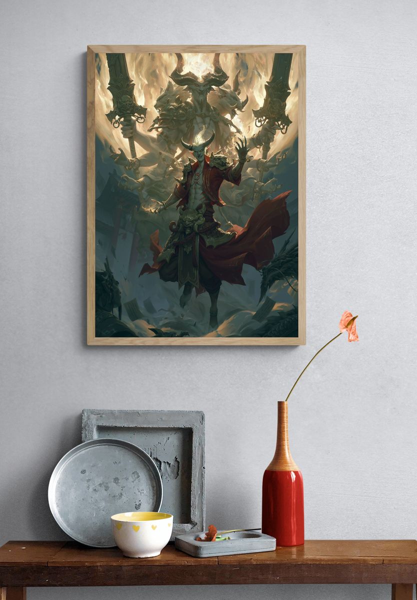 Demonic Sorcerer Fantasy Poster. — room view 3
