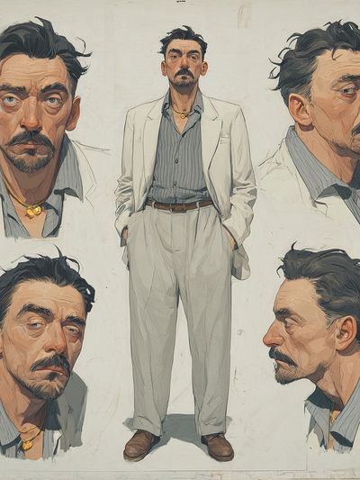 Man Portrait Illustration Poster. poster print