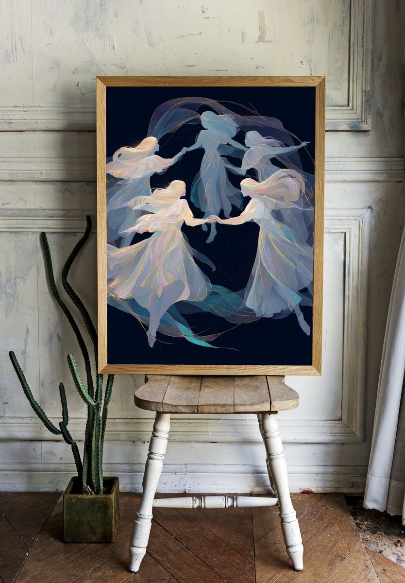 Celestial Dancers Fine-Art Print. — room view 1