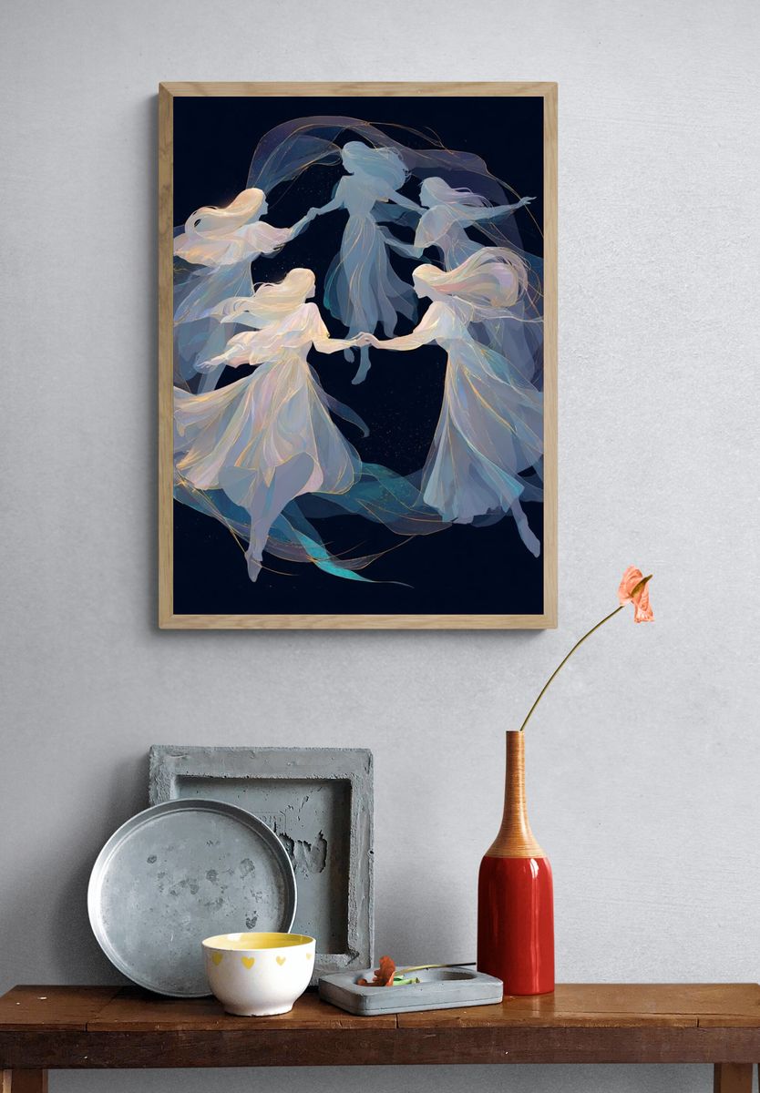 Celestial Dancers Fine-Art Print. — room view 3