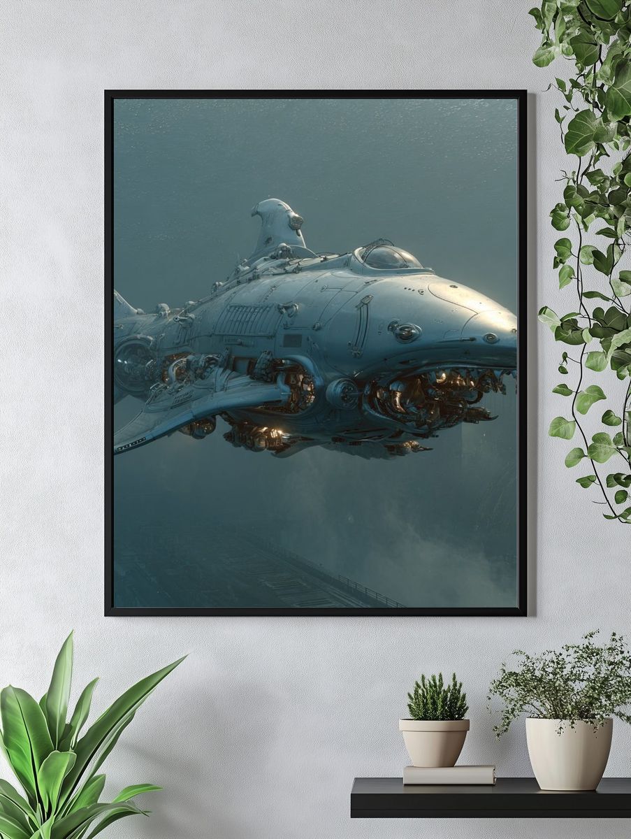 Submarine Whale Sci-Fi Print. — room view 4