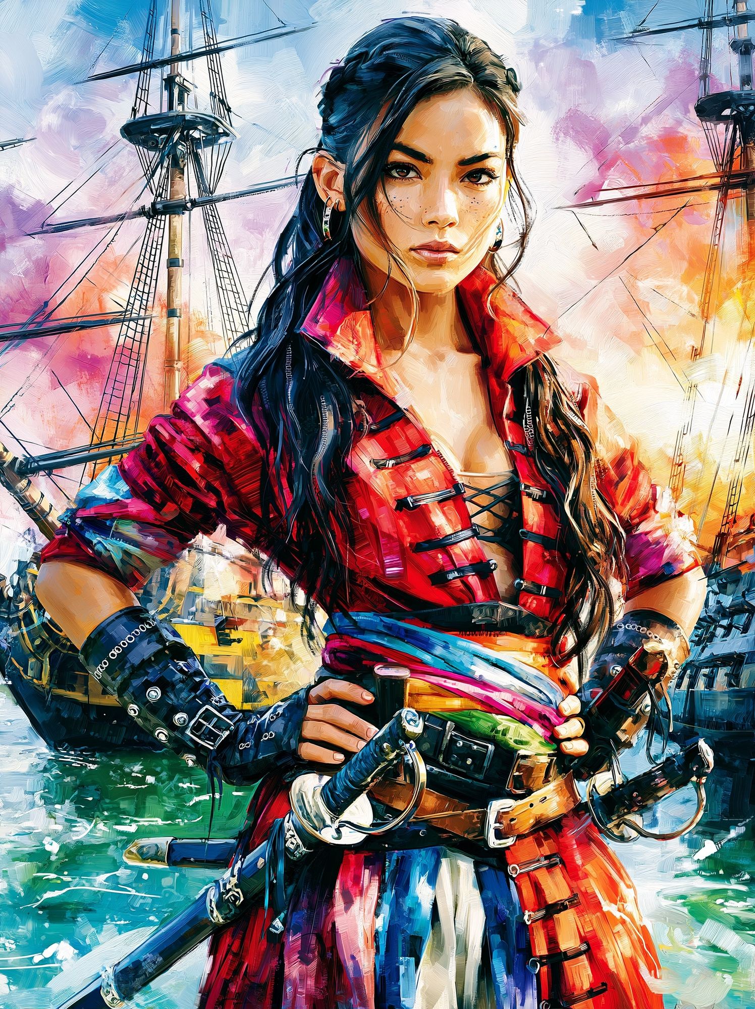 Pirate Captain Portrait Poster. poster detail