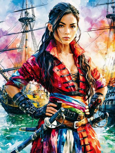 Pirate Captain Portrait Poster. poster print