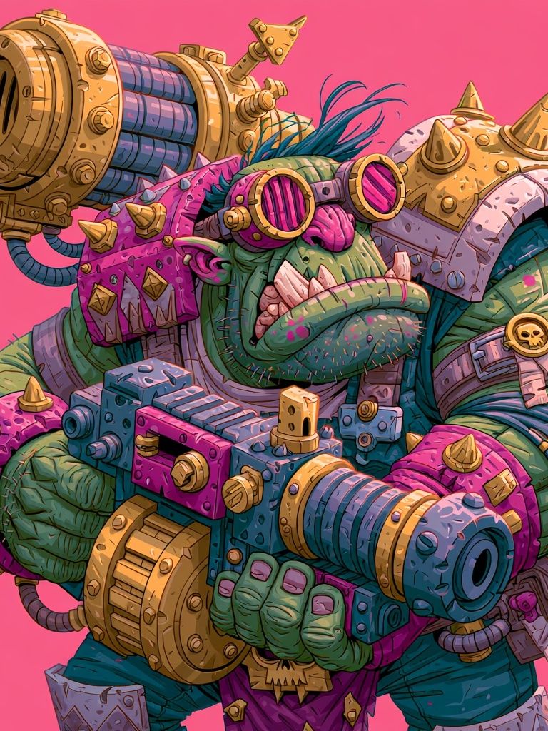 Orc Cyborg Warrior Illustration Poster. poster — illustration art