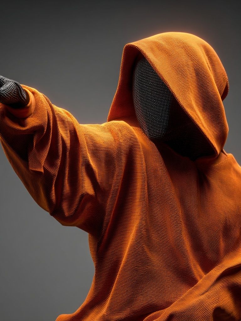 Orange Hooded Figure Digital Art Poster. poster — illustration art