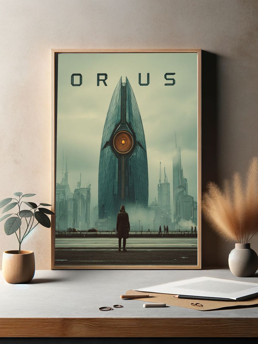 Orus Futuristic Cityscape Poster. — room view 2