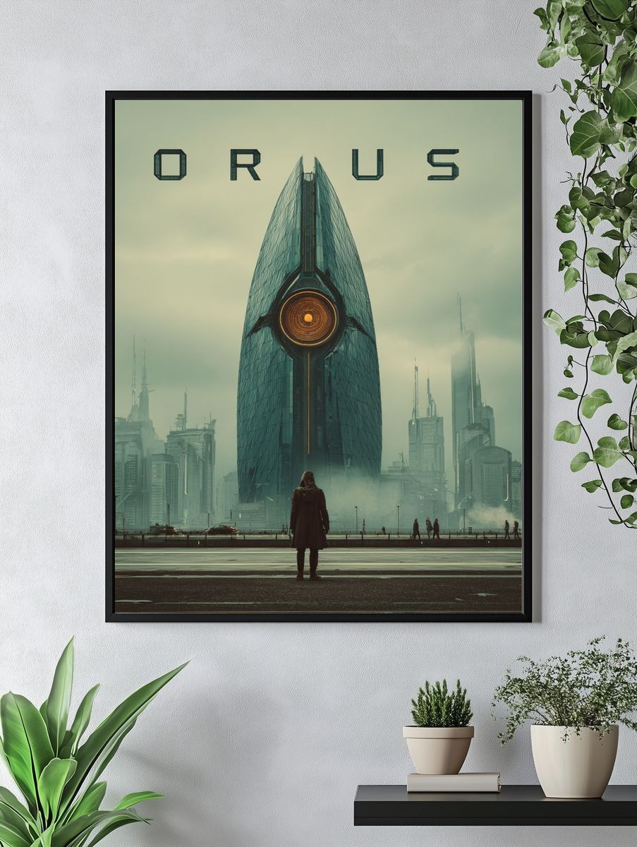 Orus Futuristic Cityscape Poster. — room view 4