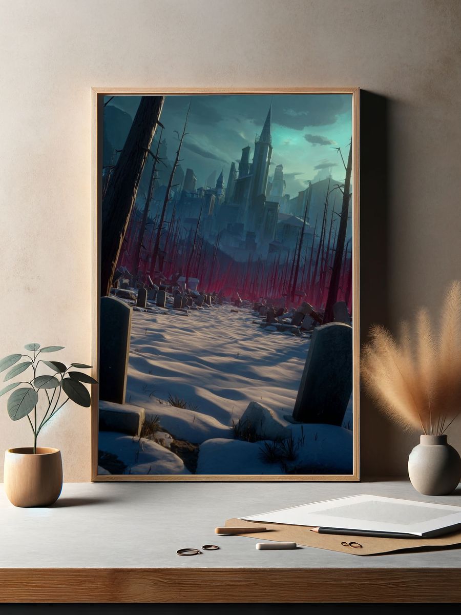 Haunted Cityscape Fantasy Print. — room view 2