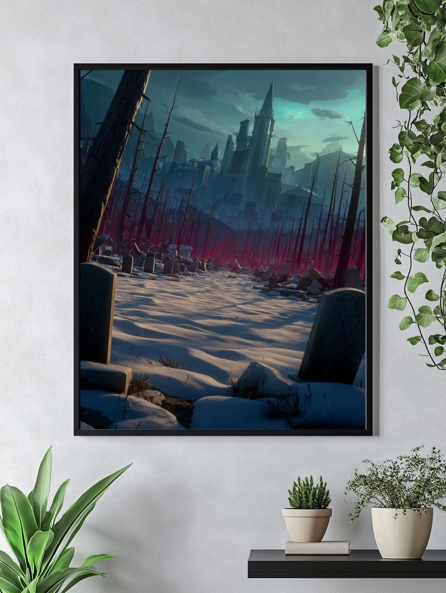 Haunted Cityscape Fantasy Print. — room view 4
