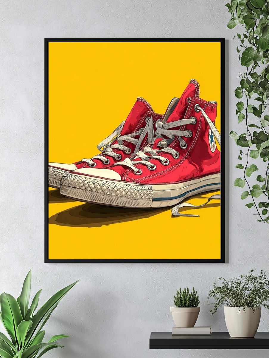 Red Converse Sneakers Pop Art Poster. — room view 4