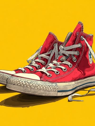 Red Converse Sneakers Pop Art Poster. poster print