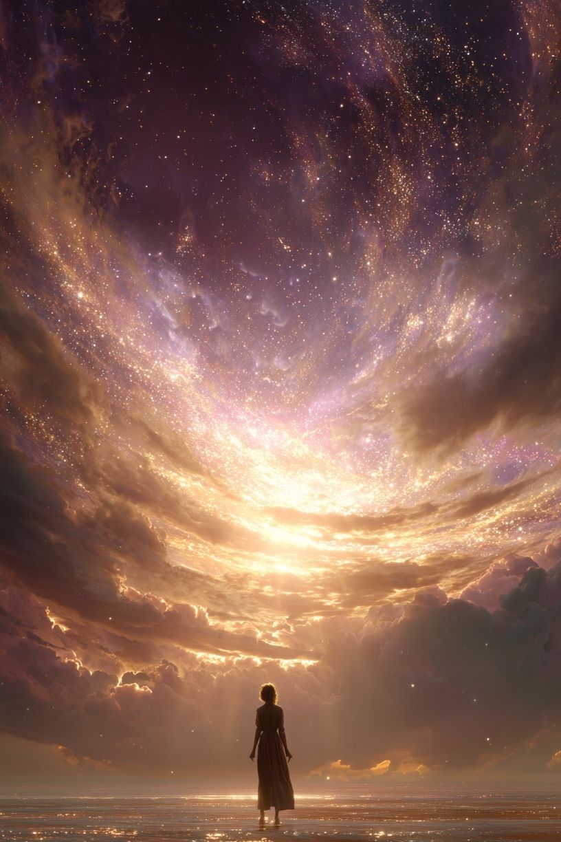 Celestial Horizon Fantasy Print. poster — illustration art
