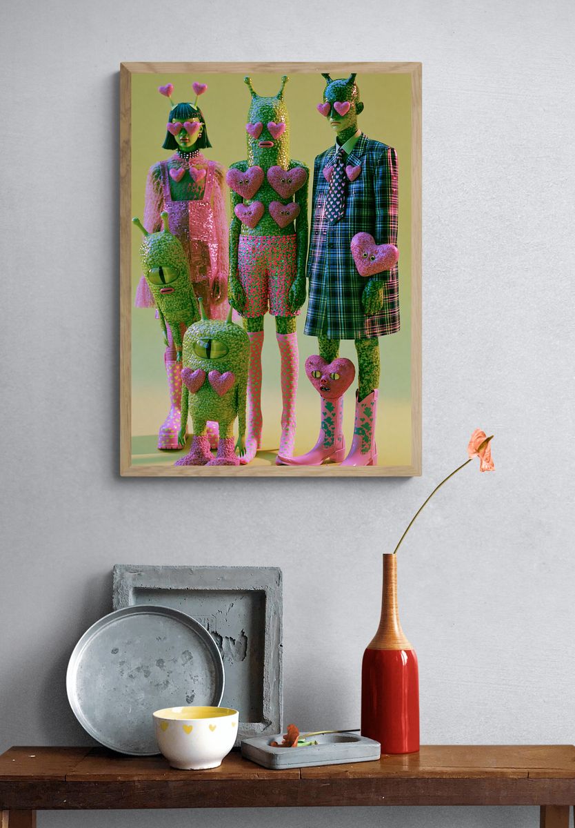 Neon Rabbit Hotel Lobby Poster. — room view 3