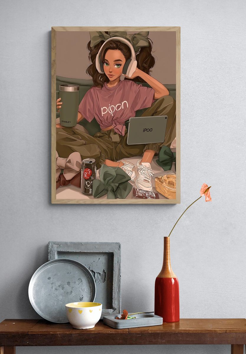Workshop Machine Illustration Poster. — room view 3