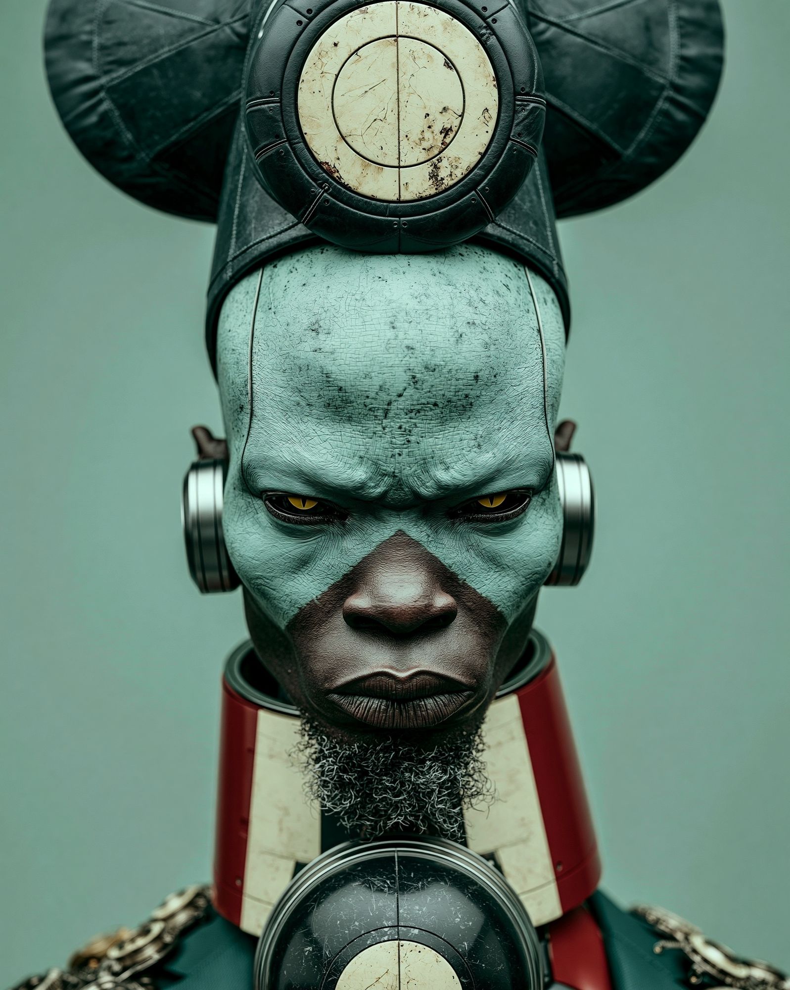 Futuristic Tribal Portrait Print. poster — illustration art