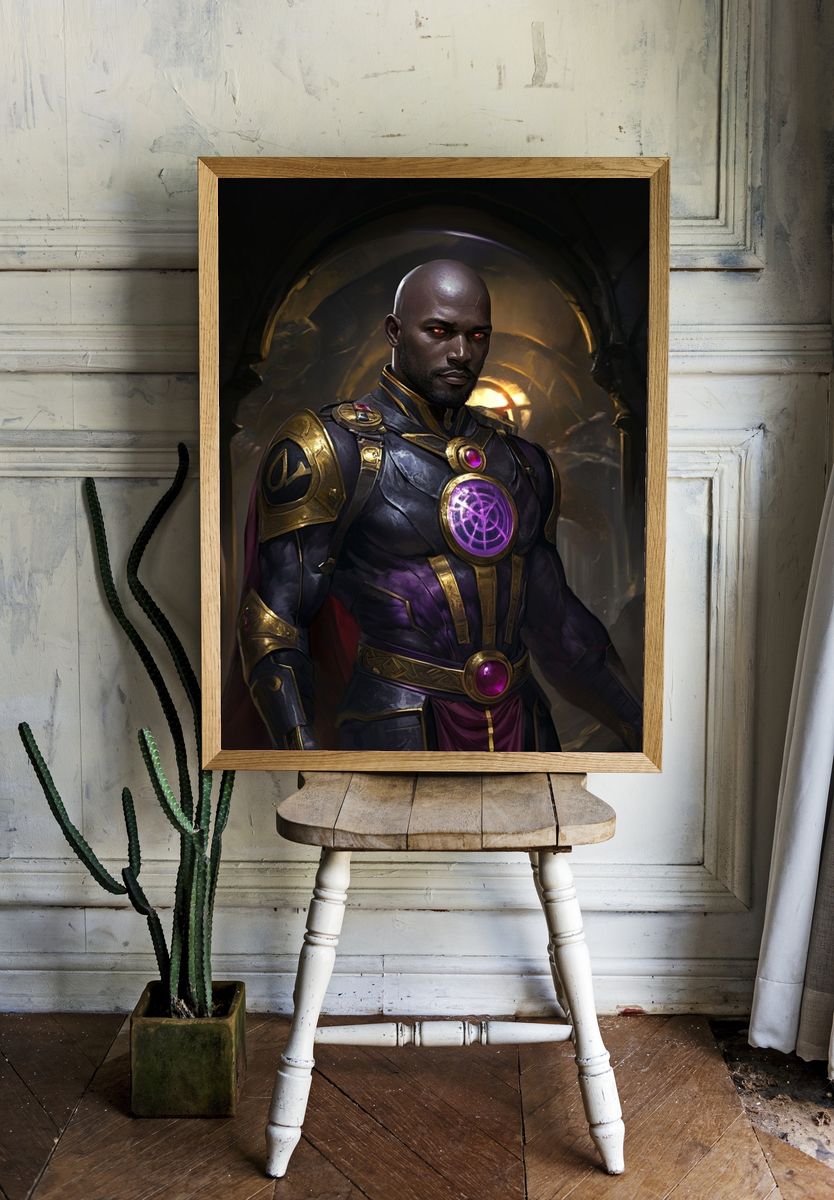 Dark Sorcerer Portrait Print. — room view 1