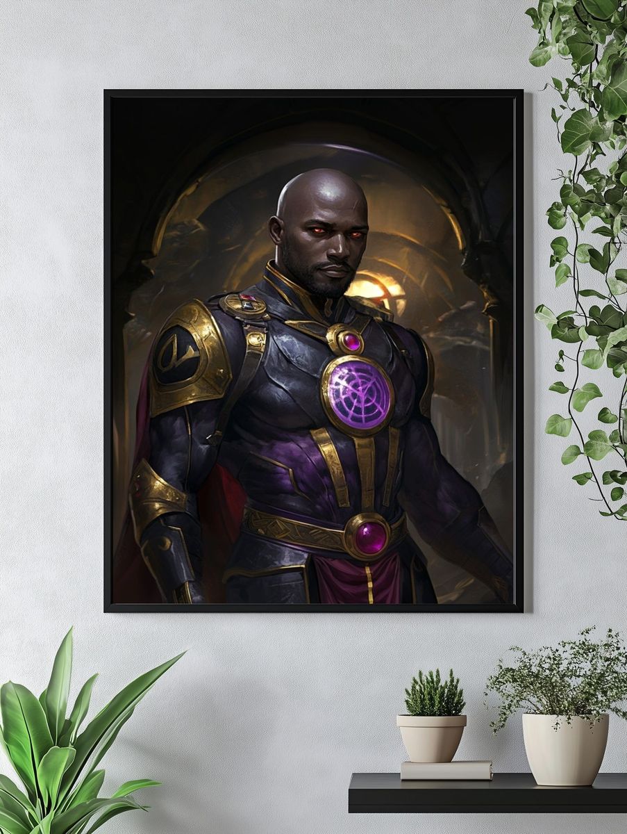 Dark Sorcerer Portrait Print. — room view 4