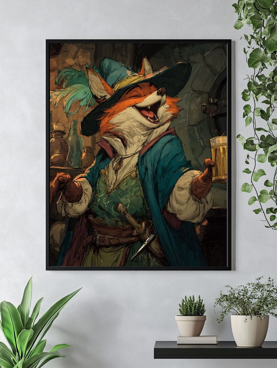 Fox Tavern Illustration Poster. — room view 4