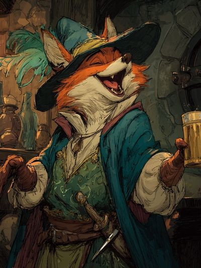 Fox Tavern Illustration Poster. poster print
