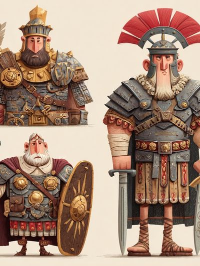 Roman Warriors Illustration Poster. poster print