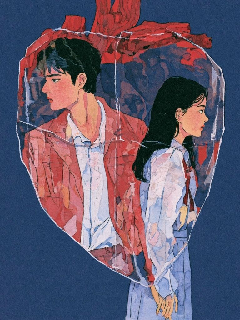 Heart Portrait Illustration Poster. poster detail