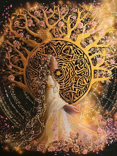 Golden Rose Goddess Illustration Poster. poster print