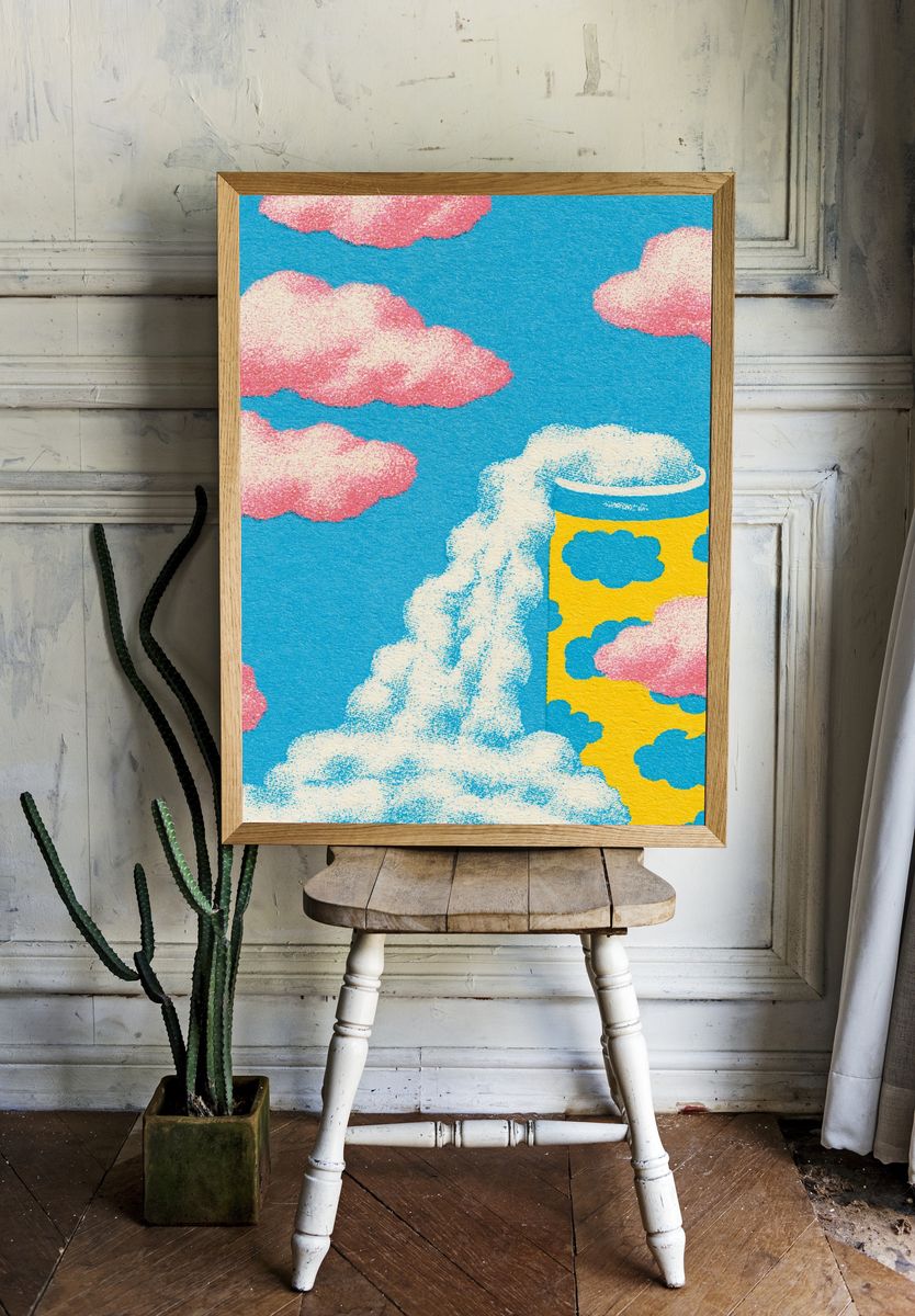 Candy Cloudscape Pop-Art Print. — room view 1