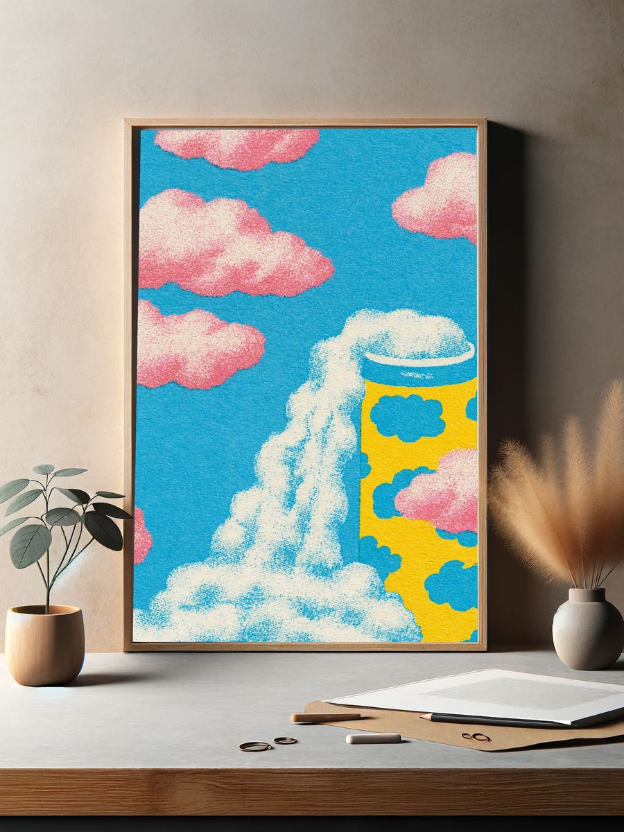 Candy Cloudscape Pop-Art Print. — room view 2