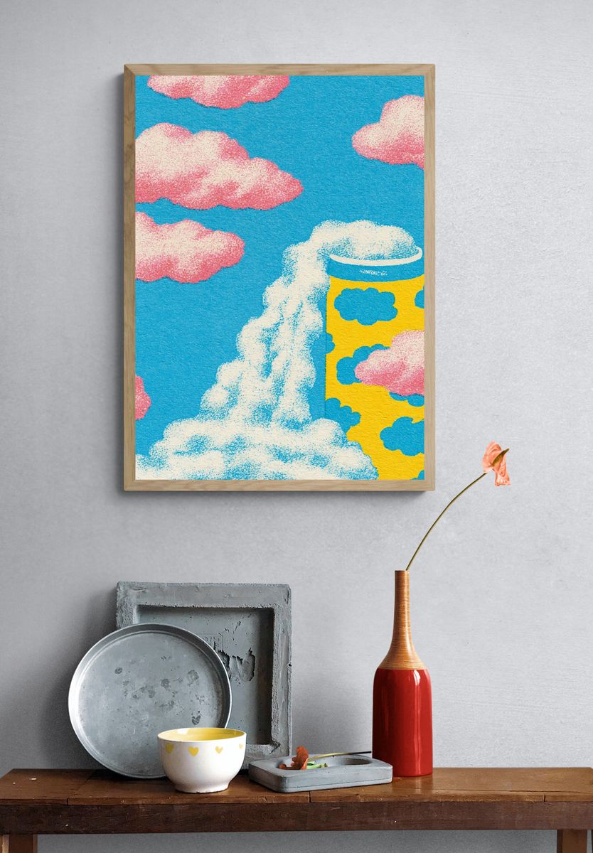 Candy Cloudscape Pop-Art Print. — room view 3