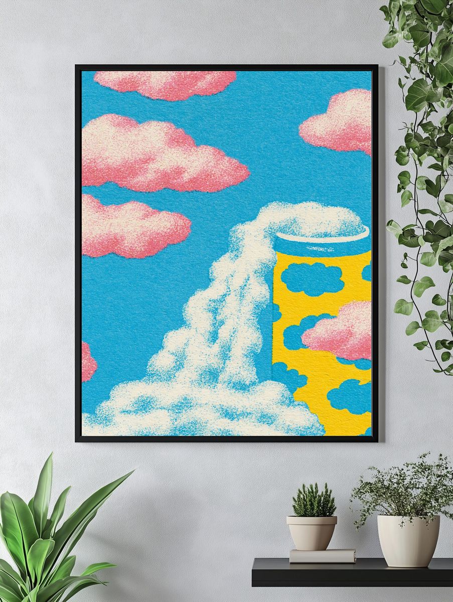 Candy Cloudscape Pop-Art Print. — room view 4