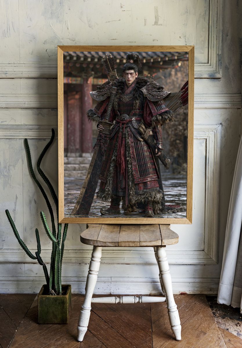 Samurai Warrior Portrait Print. — room view 1