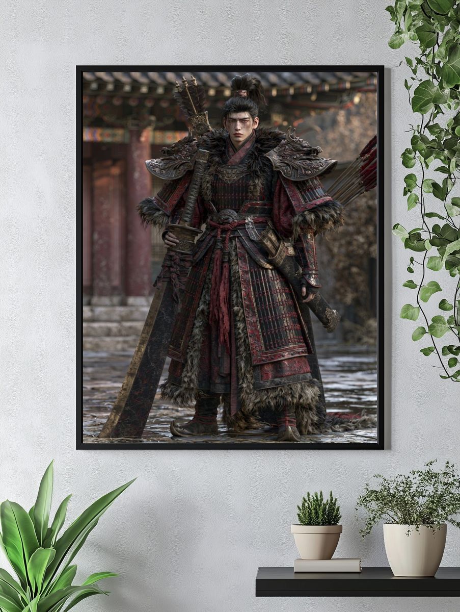 Samurai Warrior Portrait Print. — room view 4
