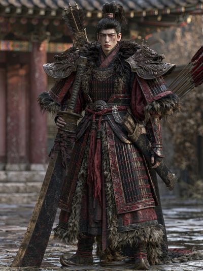 Samurai Warrior Portrait Print. poster print