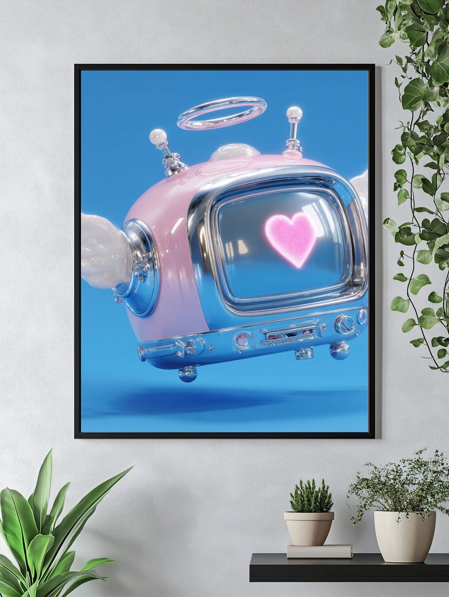 Floating Angel TV Pop Art Print. — room view 4