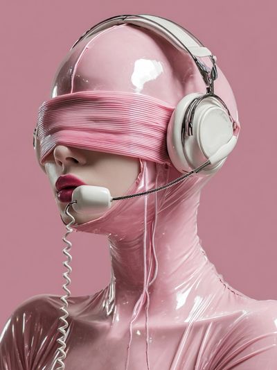 Pink Futuristic Portrait Print. poster print
