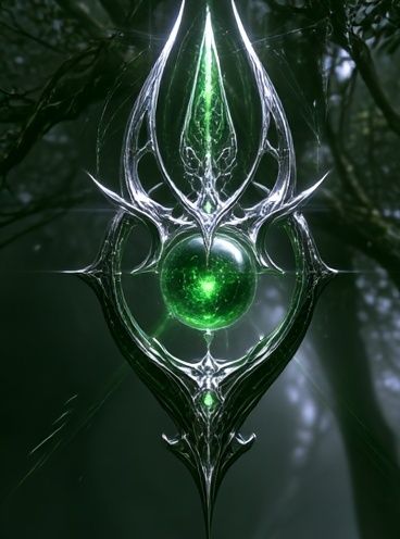 Enchanted Green Orb Illustration Poster. poster — illustration art